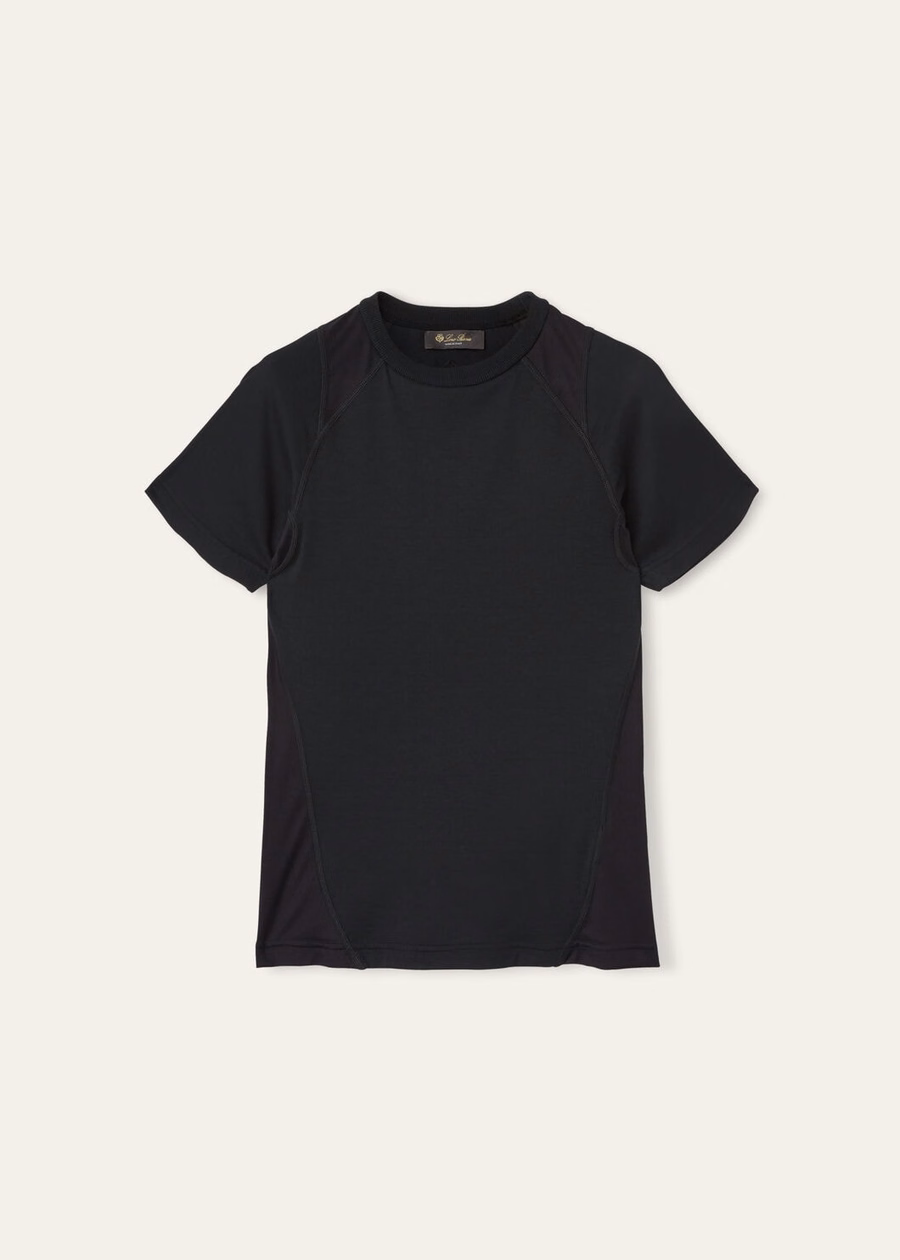 Camiseta Supramonte de microfibra de algodão preta