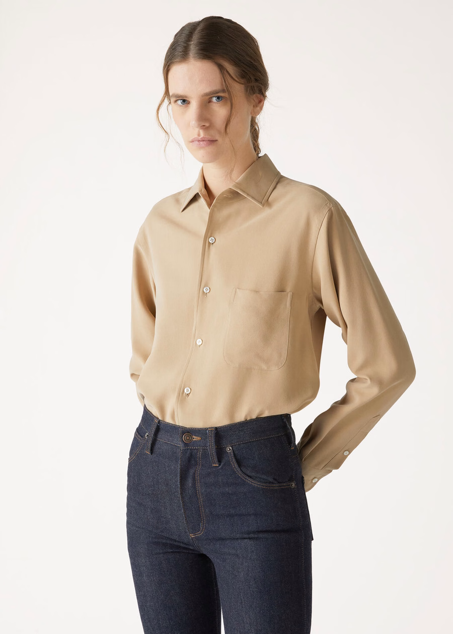 Camisa Andre Silk Pale Biscuits
