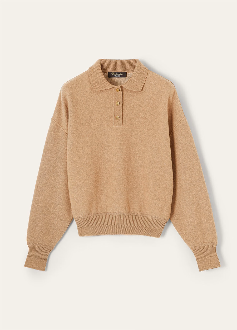 Moletom polo Roccapietra cor camelo claro