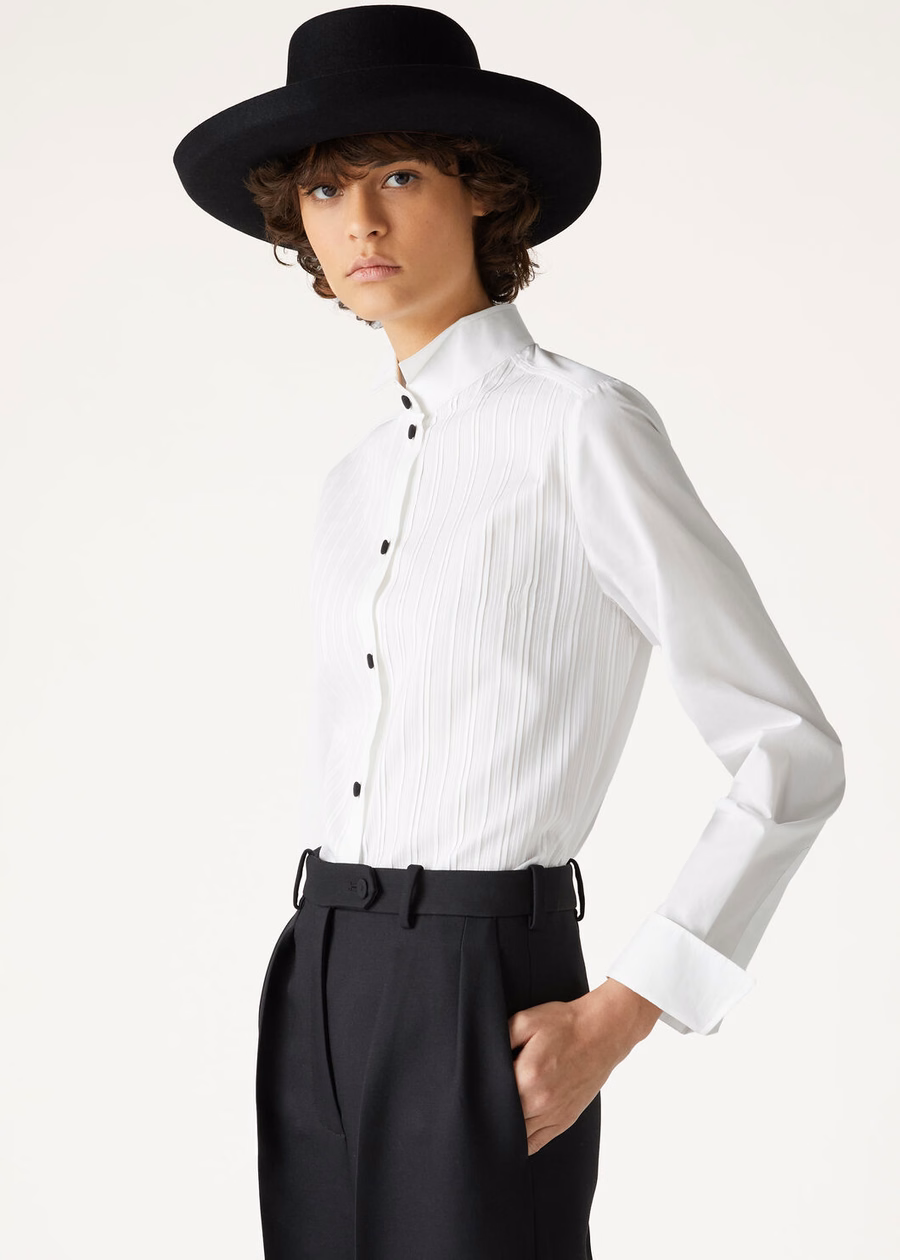 Camisa Hadiya de algodão branca