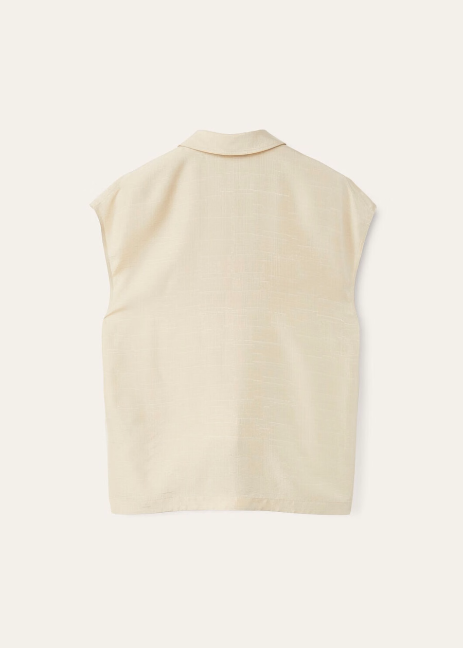 Top Chanya de Seda Areia Sedosa