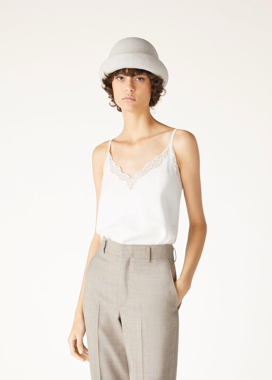 Top Katerina em seda nougat