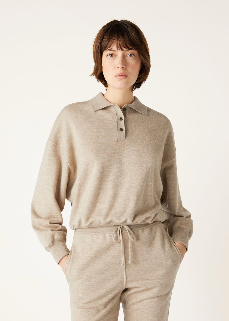 Moletom Polo Cocooning Cashmere DEMY BROWN NAT
