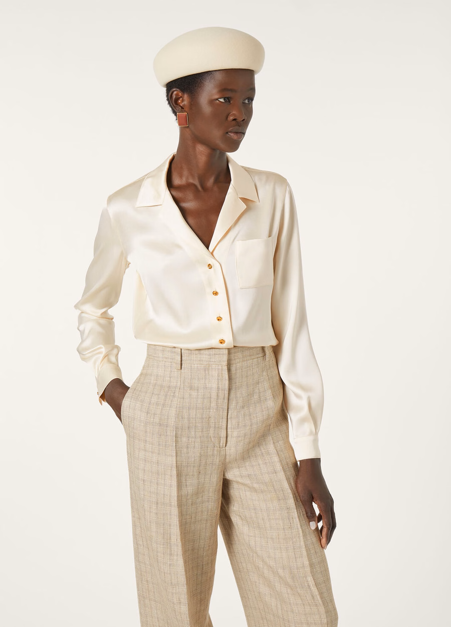 Camisa Ketty Silk Oatmeal Cream
