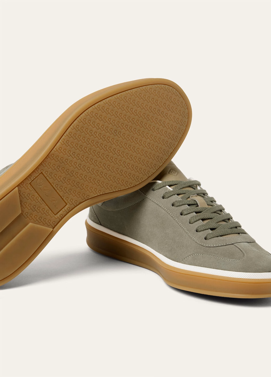 Tênis Tennis Walk em camurça de bezerro dividida cinza militar