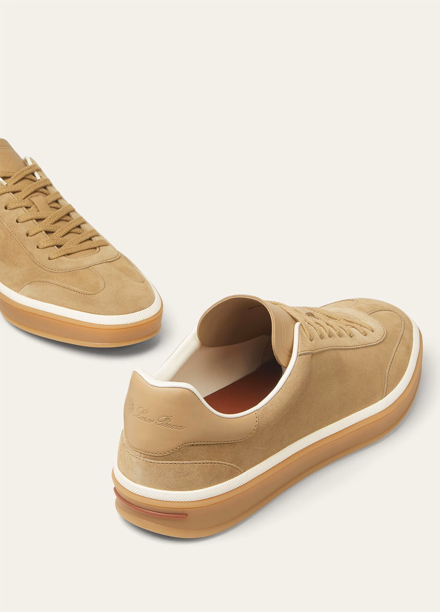 Tênis Walk Tênis camurça bezerro Split Wood Clear Smoke