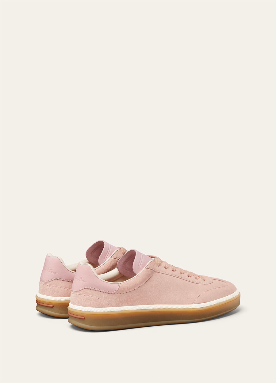 Tênis Tennis Walk em camurça com fenda na panturrilha, rosa verão.