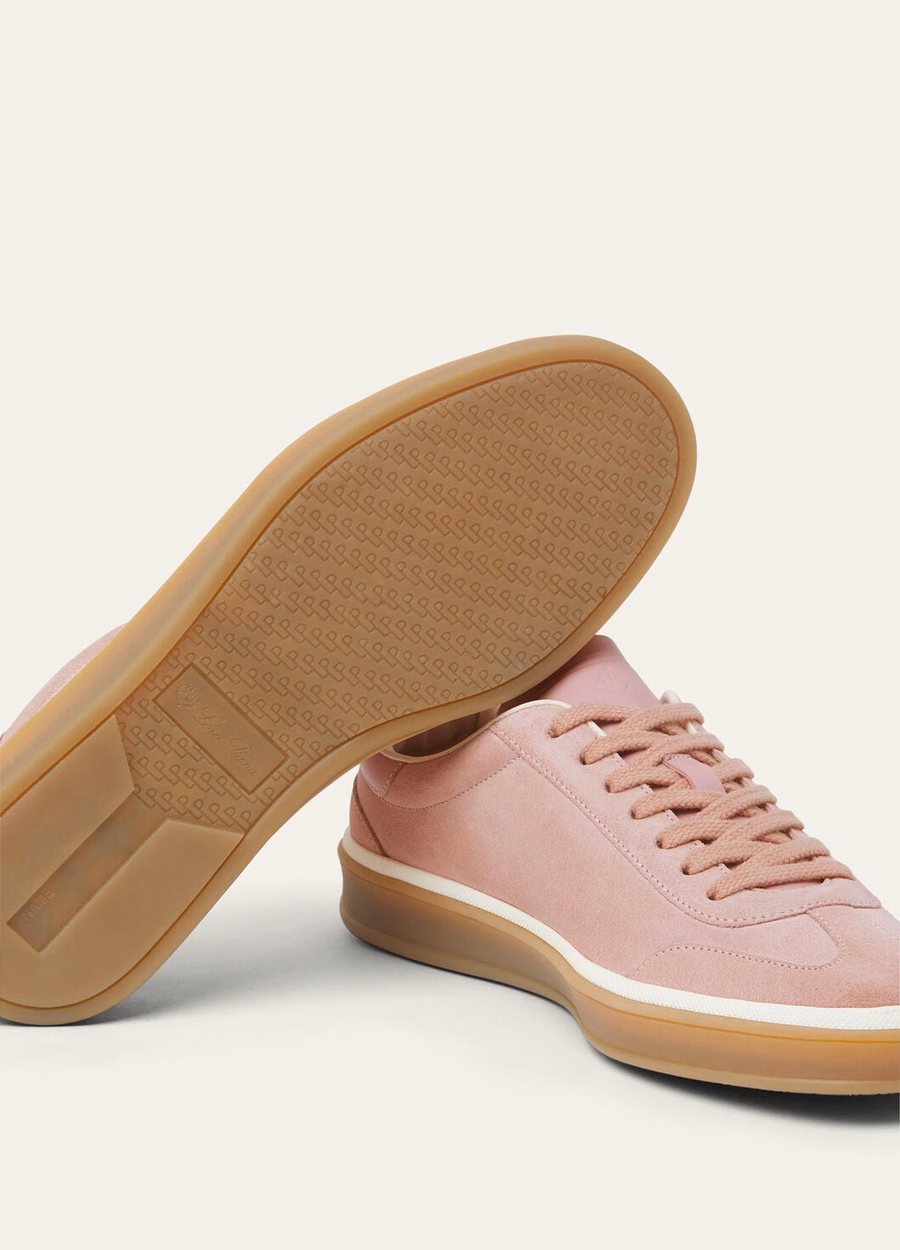 Tênis Tennis Walk em camurça com fenda na panturrilha, rosa verão.