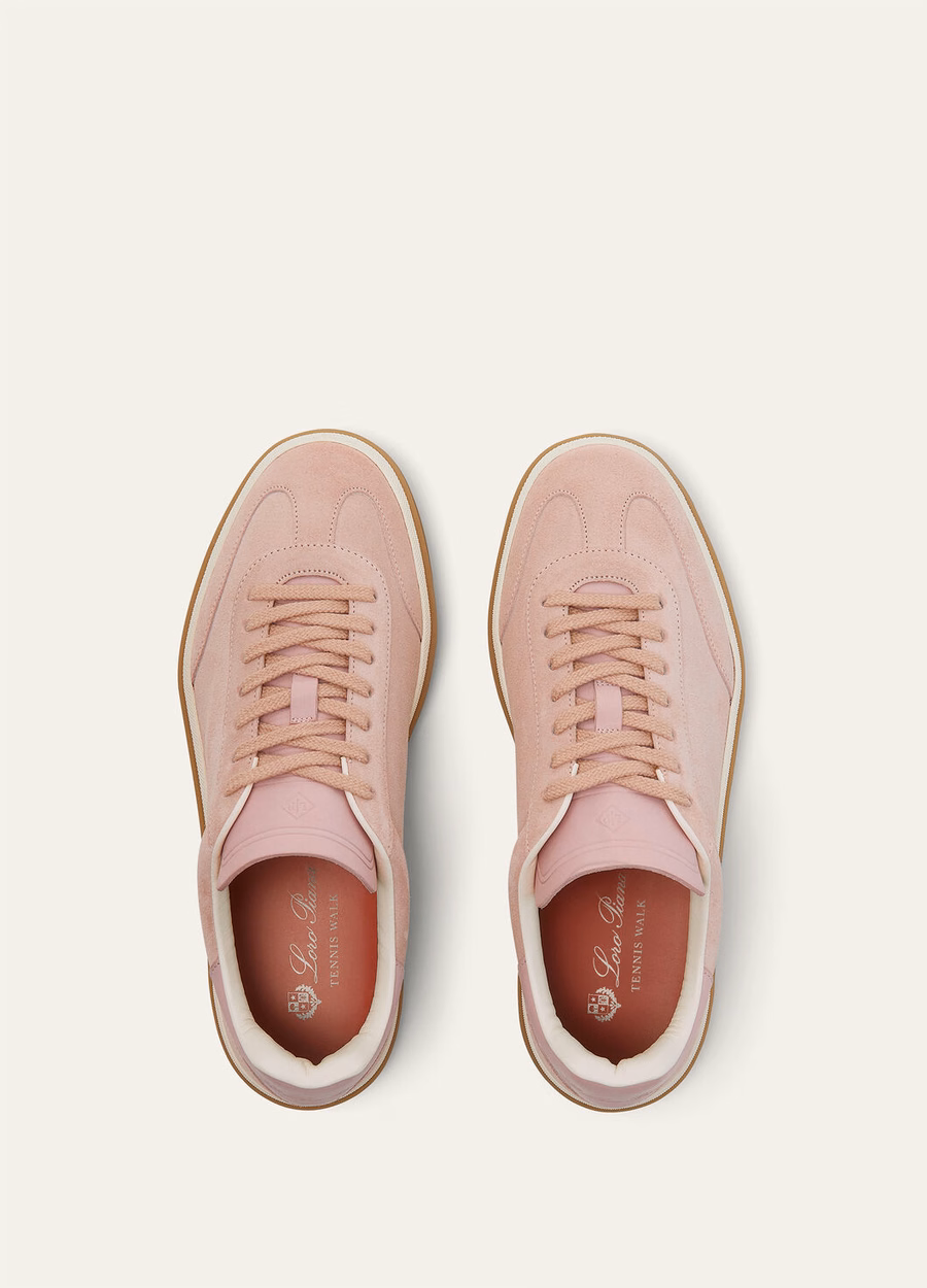Tênis Tennis Walk em camurça com fenda na panturrilha, rosa verão.