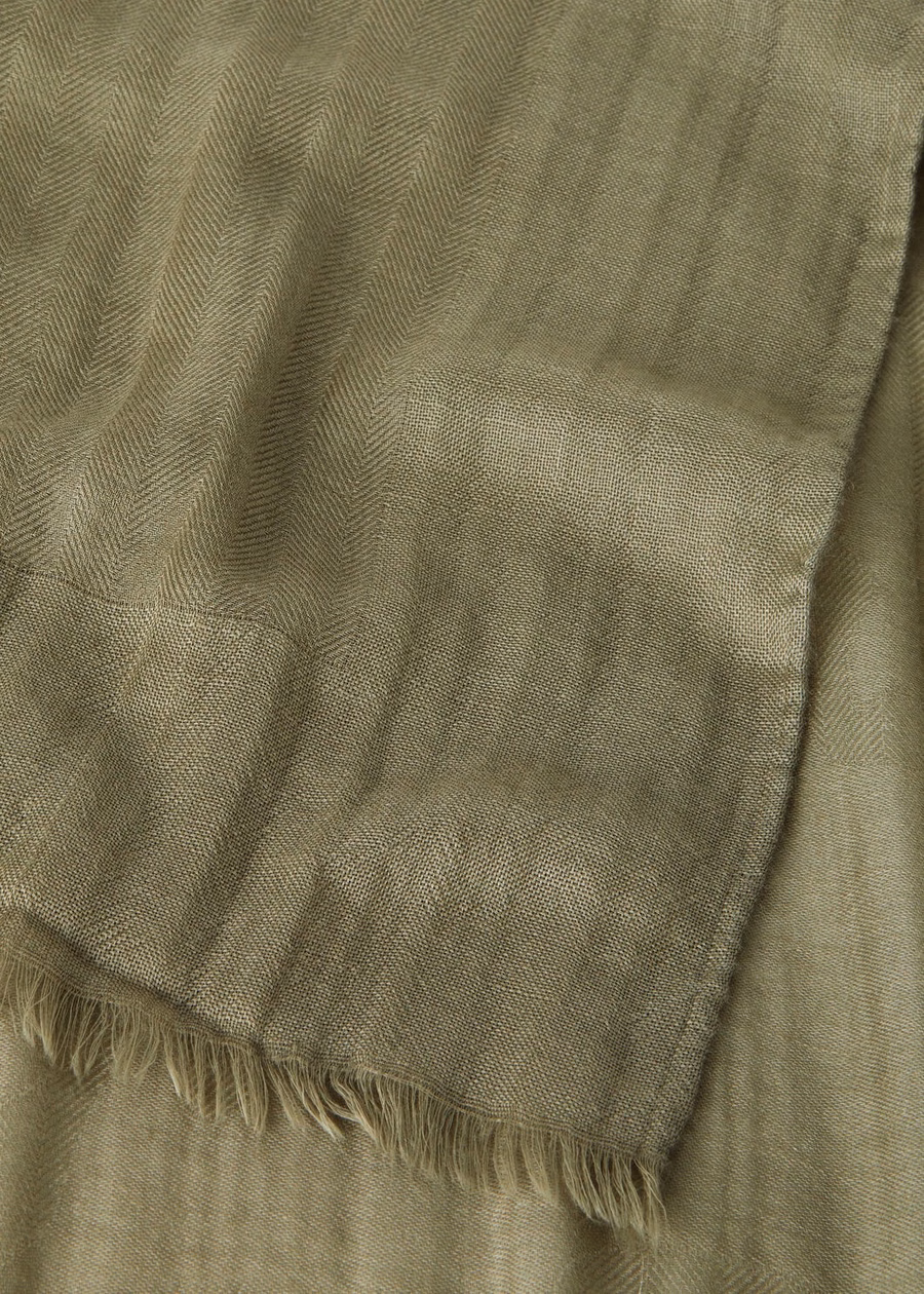 Maxi Crest Stole Cashmere Dry Kombu