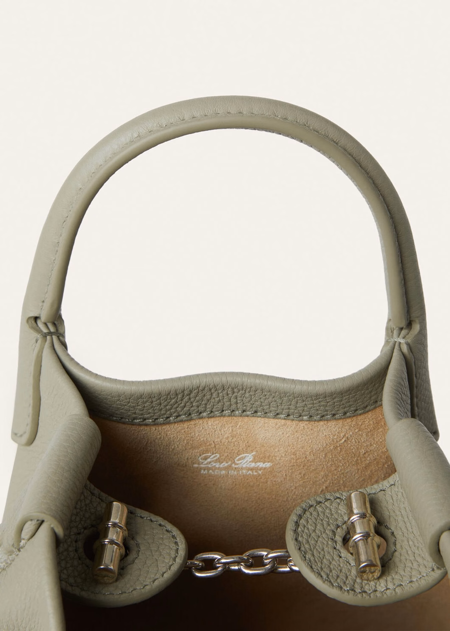 Micro Bale Bag Light Wasabi Granulado em Couro de Bezerro