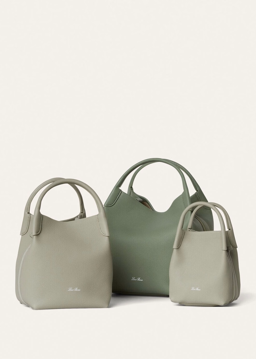 Micro Bale Bag Light Wasabi Granulado em Couro de Bezerro