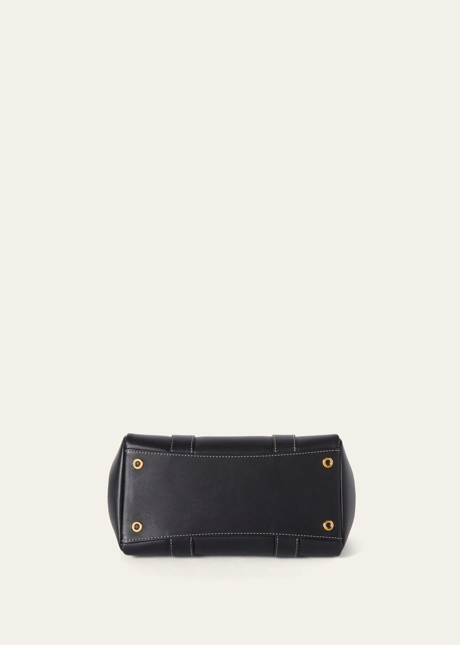 Bolsa Loom L25 em couro de bezerro preto/dourado.
