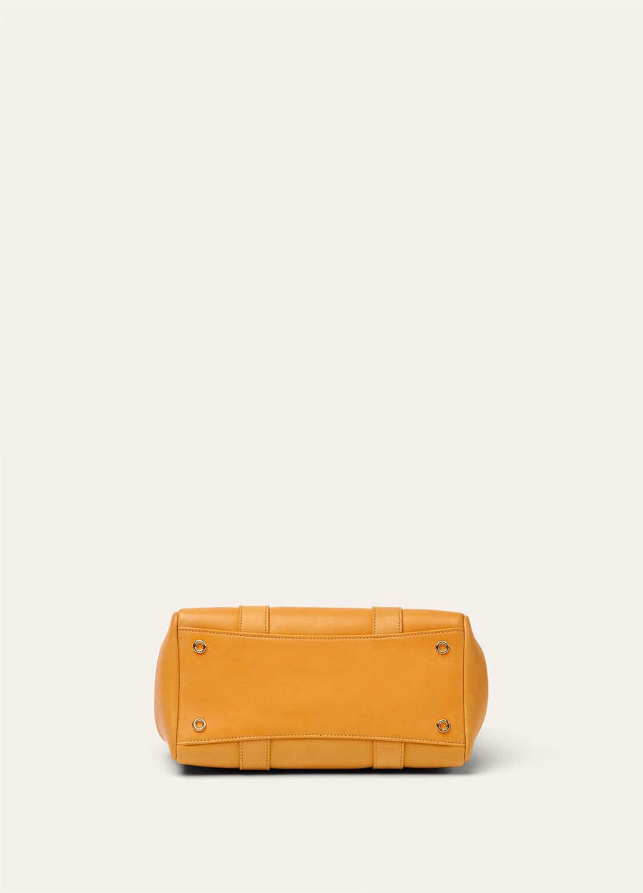 Bolsa Loom L25 em couro de bezerro amarelo trigo/dourado sol