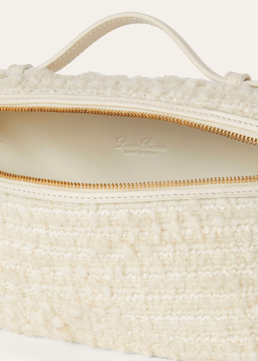 Bolso extra L19 Algodão e lã virgem Branco Sussurro/Dourado Sol
