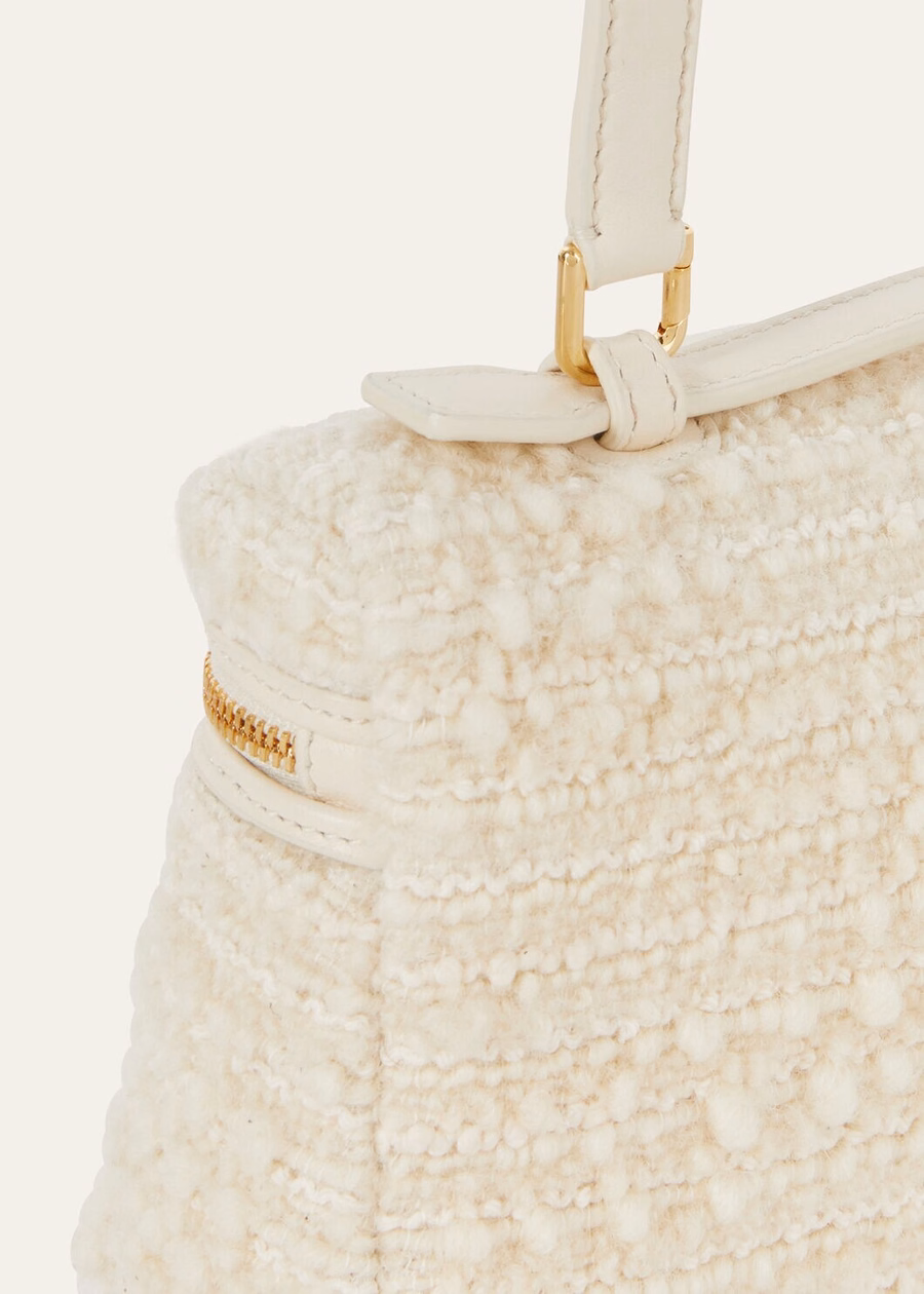 Bolso extra L19 Algodão e lã virgem Branco Sussurro/Dourado Sol