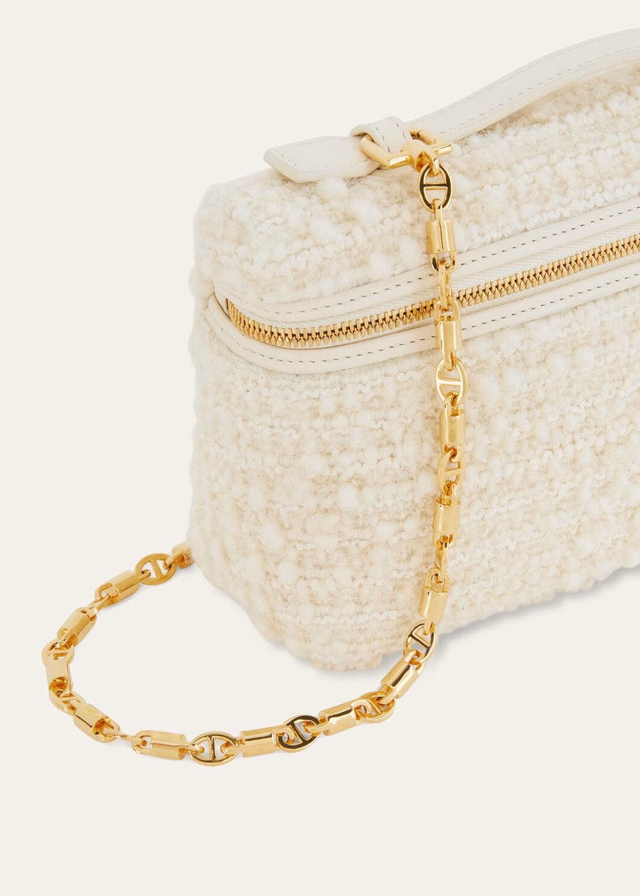 Bolso extra L19 Algodão e lã virgem Branco Sussurro/Dourado Sol