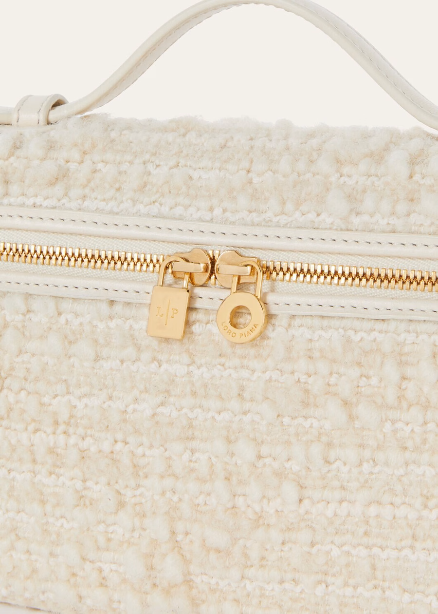 Bolso extra L19 Algodão e lã virgem Branco Sussurro/Dourado Sol