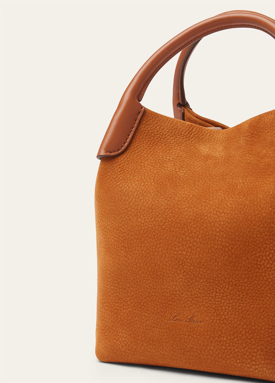 Bolsa Mic Bale em couro de bezerro Bon Ton marrom/dourado