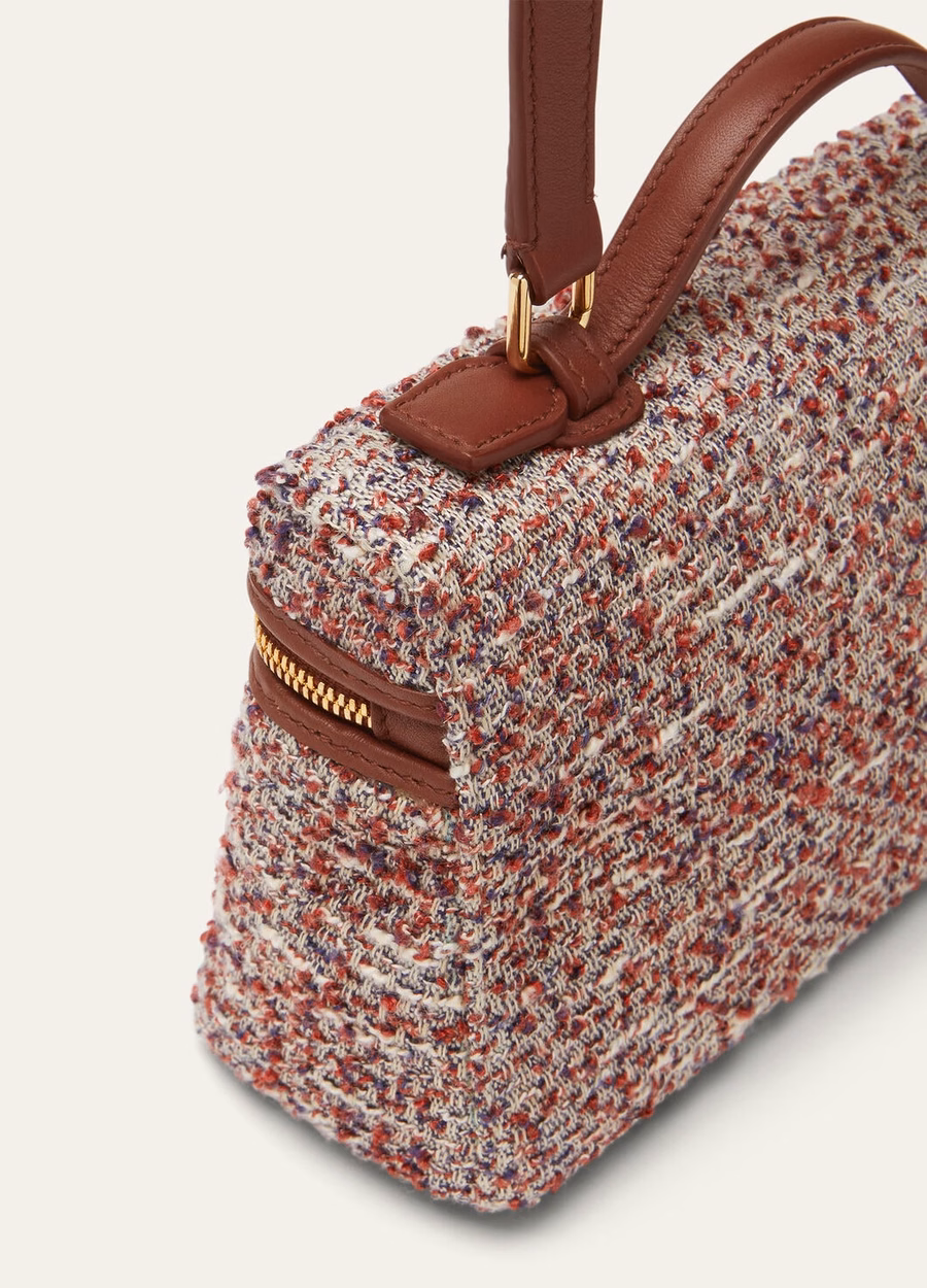 Bolso extra L19, cânhamo, algodão, linho, rosa mosqueta/âmbar leitoso/azul lituano/caramelo defumado/dourado sol