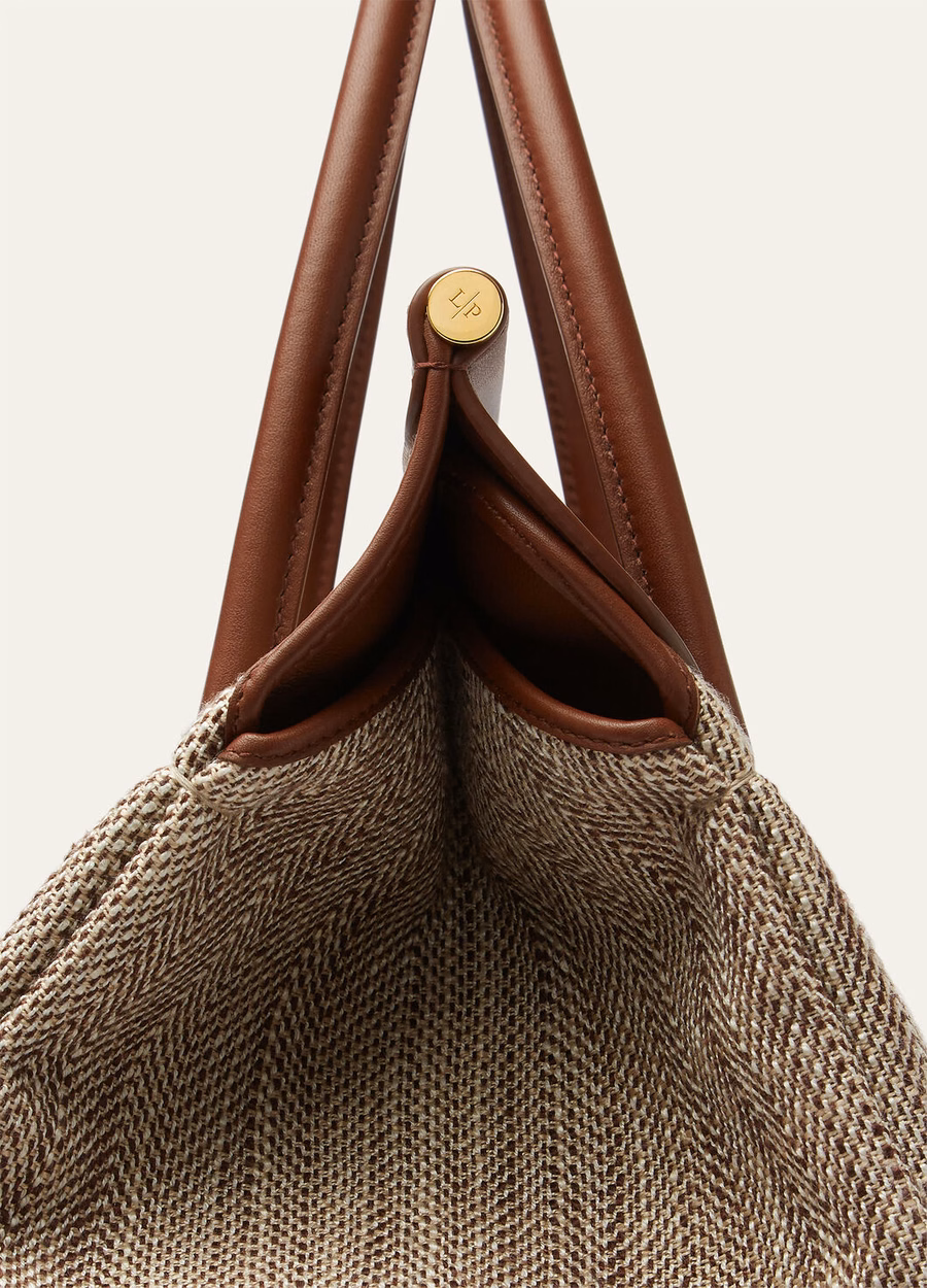 Bolsa Loom L32 em seda Venice Bricola/Branco/Praia Dourada/Café Expresso Intenso/Dourado ao Sol
