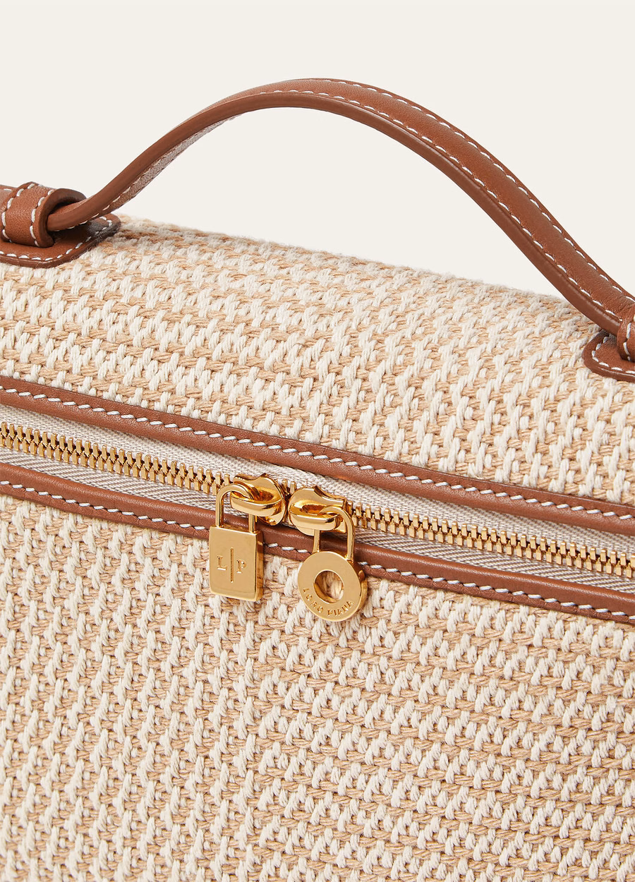 Bolso extra L19 Algodão Cru Biscuit Mole/Dourado