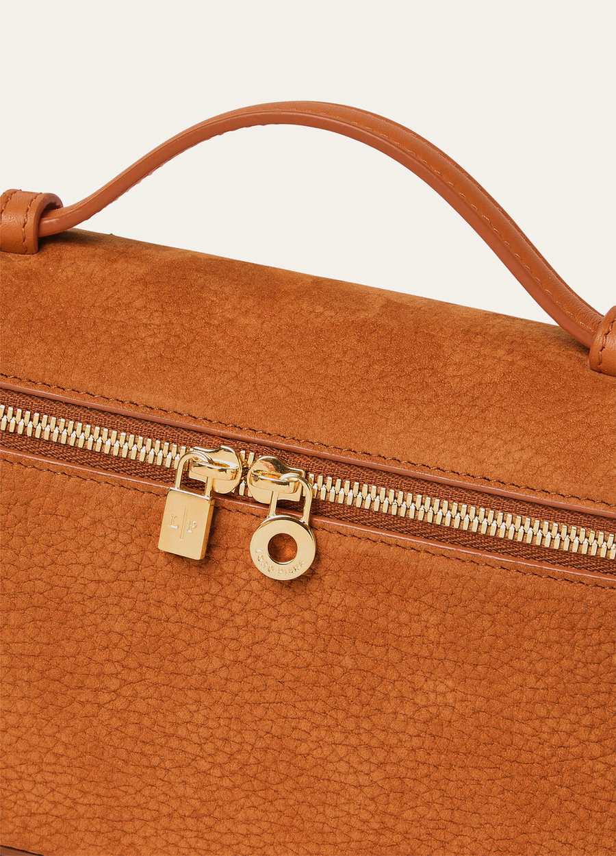 Bolso extra L19 Couro de bezerro Bon Ton Marrom/Dourado
