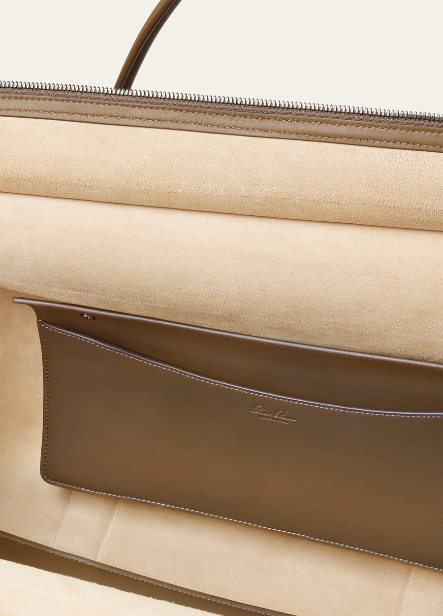 Bolsa de fim de semana Loom L50 em seda e cashmere nas cores musgo tundra/alcaparras salgadas/cinza-chumbo