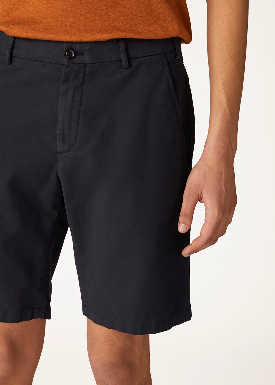 Shorts de convés em algodão azul marinho