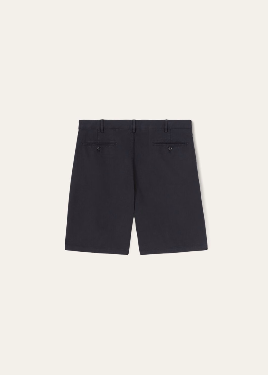Shorts de convés em algodão azul marinho