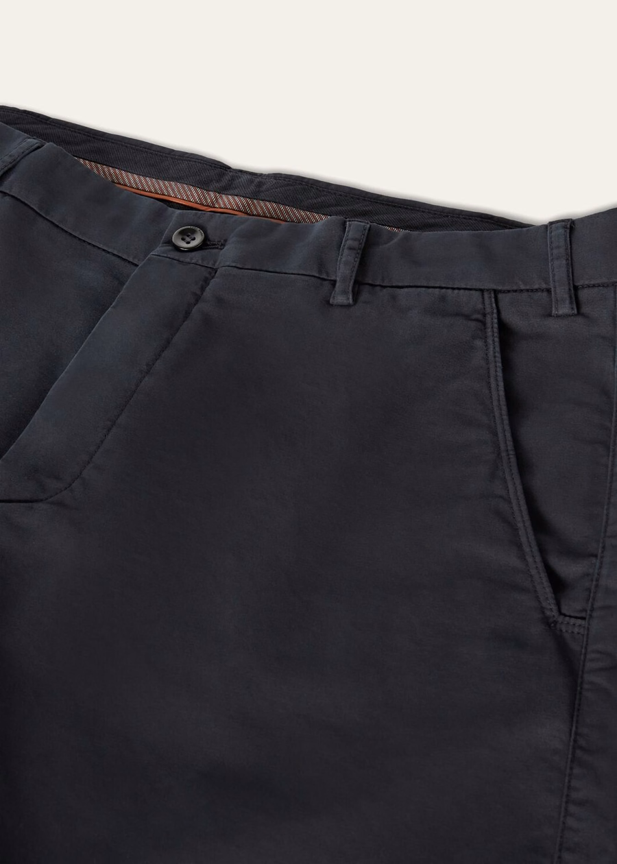 Shorts de convés em algodão azul marinho