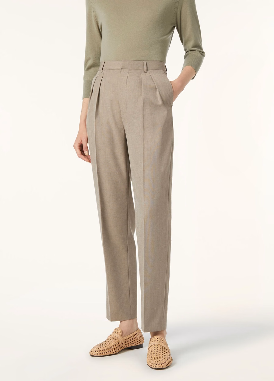Calças Cuddy Silk Virgin Wool Anis
