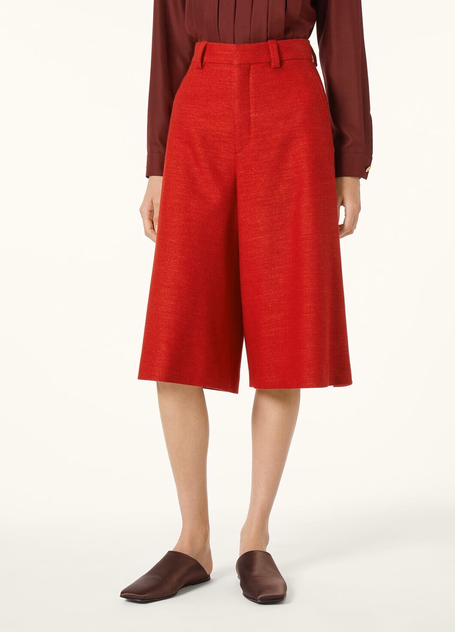 Bermuda Drake em lã cashmere, cor maçã vermelha