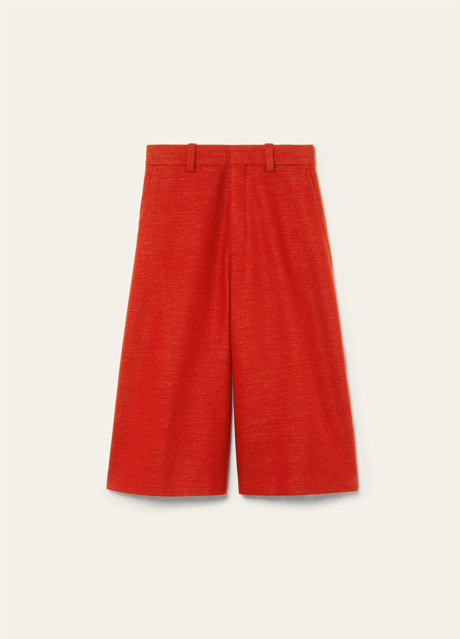 Bermuda Drake em lã cashmere, cor maçã vermelha