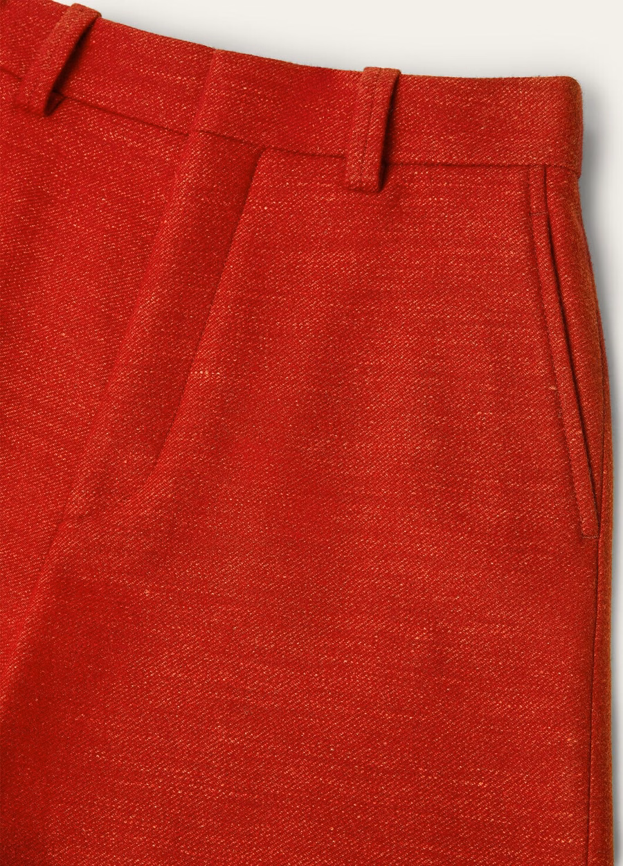 Bermuda Drake em lã cashmere, cor maçã vermelha