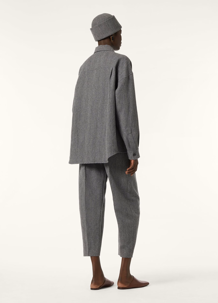Calças Dan em lã virgem cashmere azul marinho