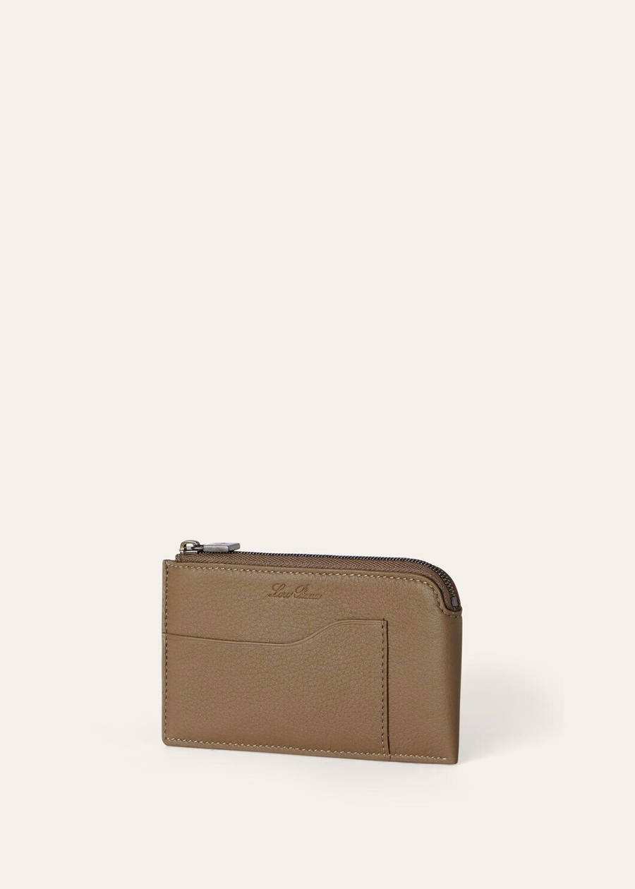 Bolsa adicional com zíper. Couro de bezerro Warm Mastic/Onyx.